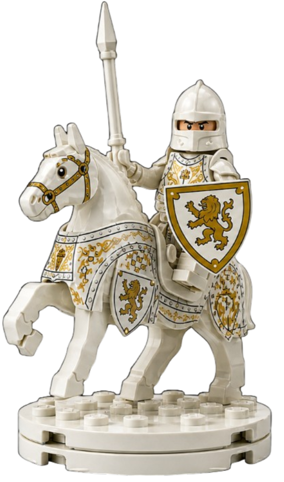 CHEZZIES knight in white ornamental armour